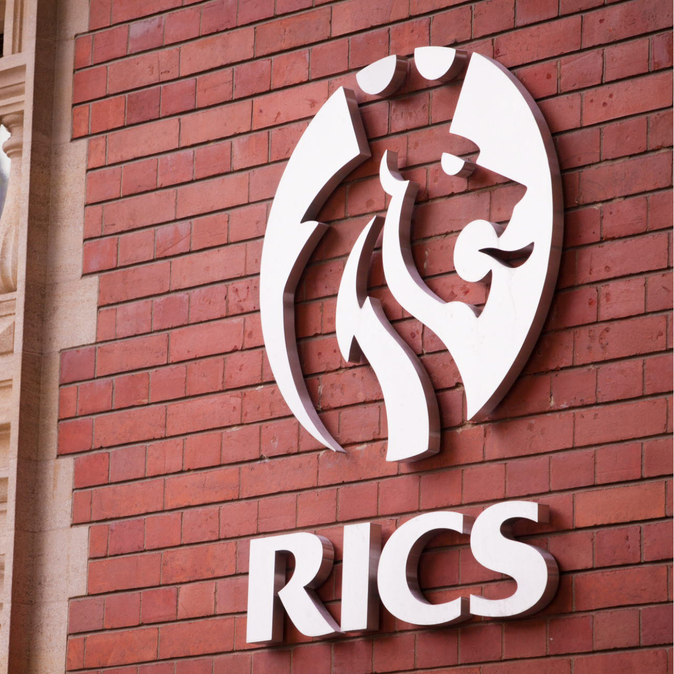 RICS logo on the side of HQ building