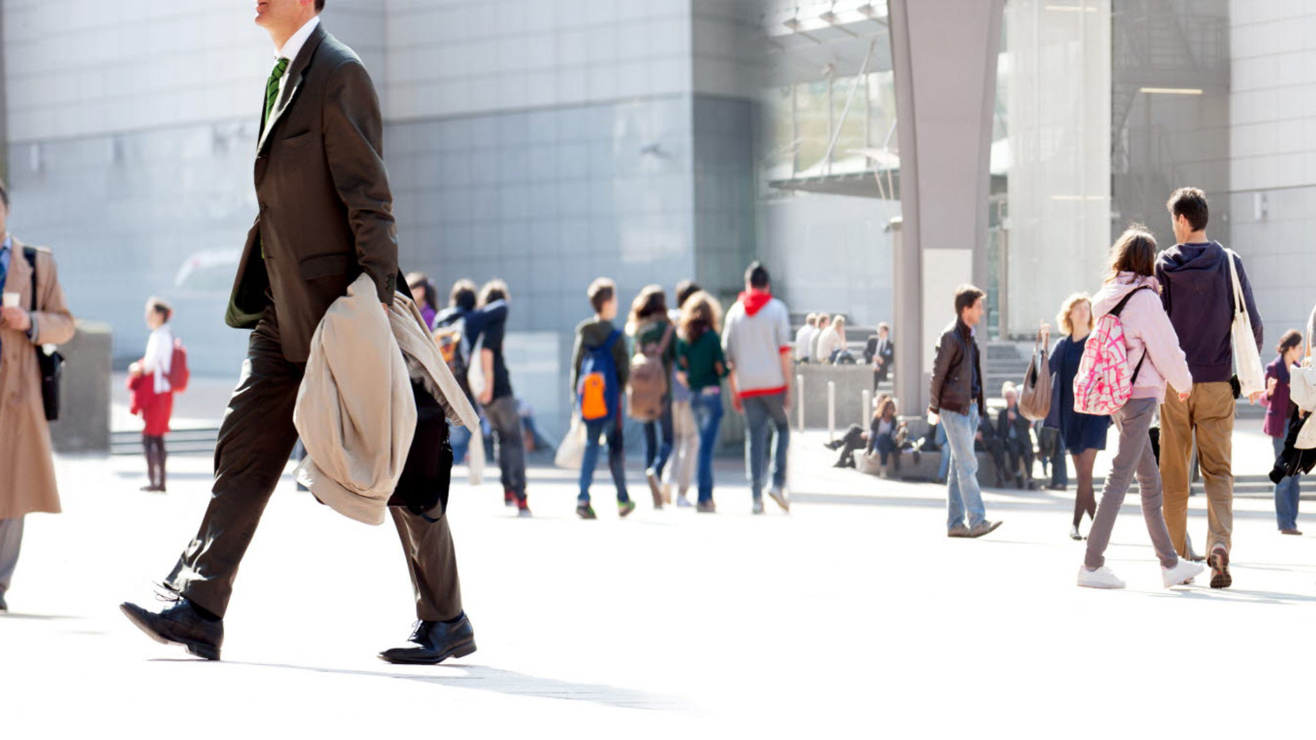 People walking on the high street