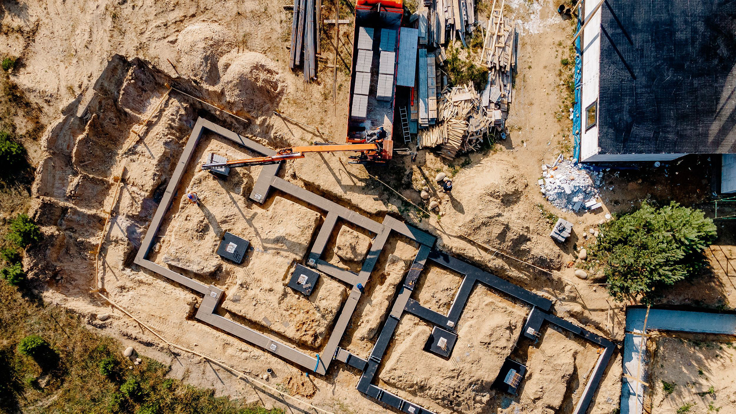 Overhead image of construction site