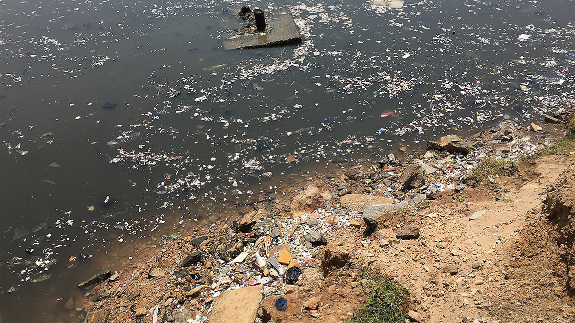 Korle lagoon, Accra, plastic pollution