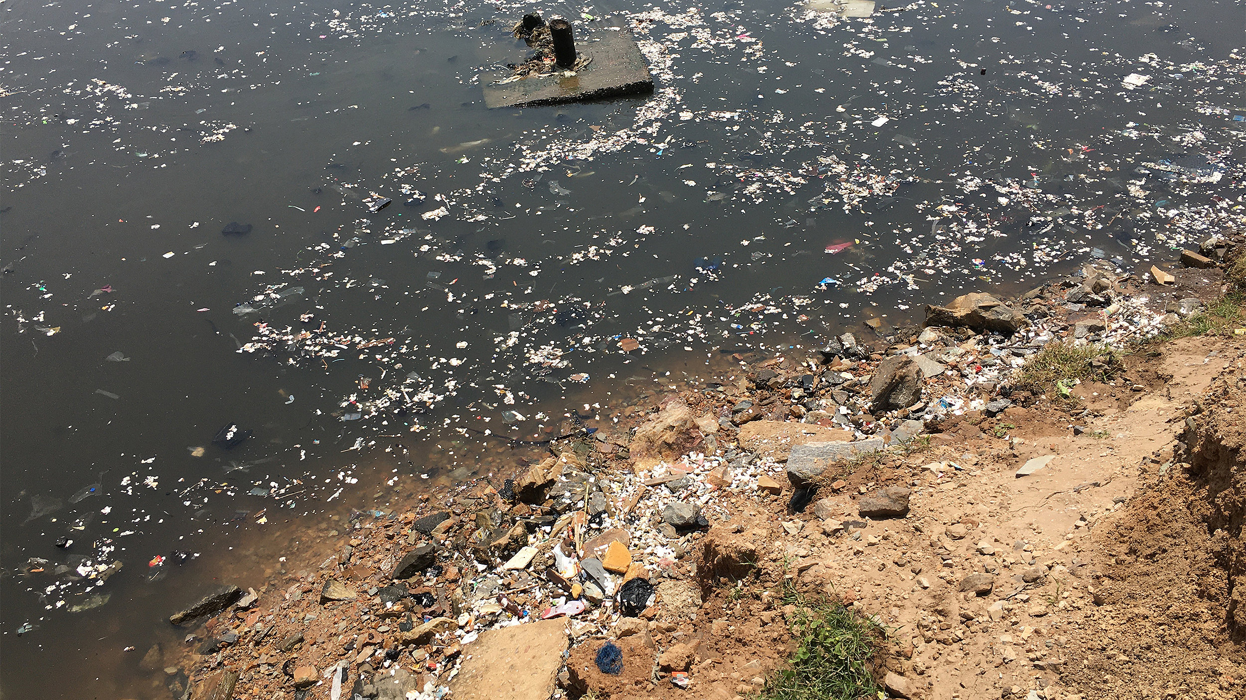 Korle lagoon, Accra, plastic pollution