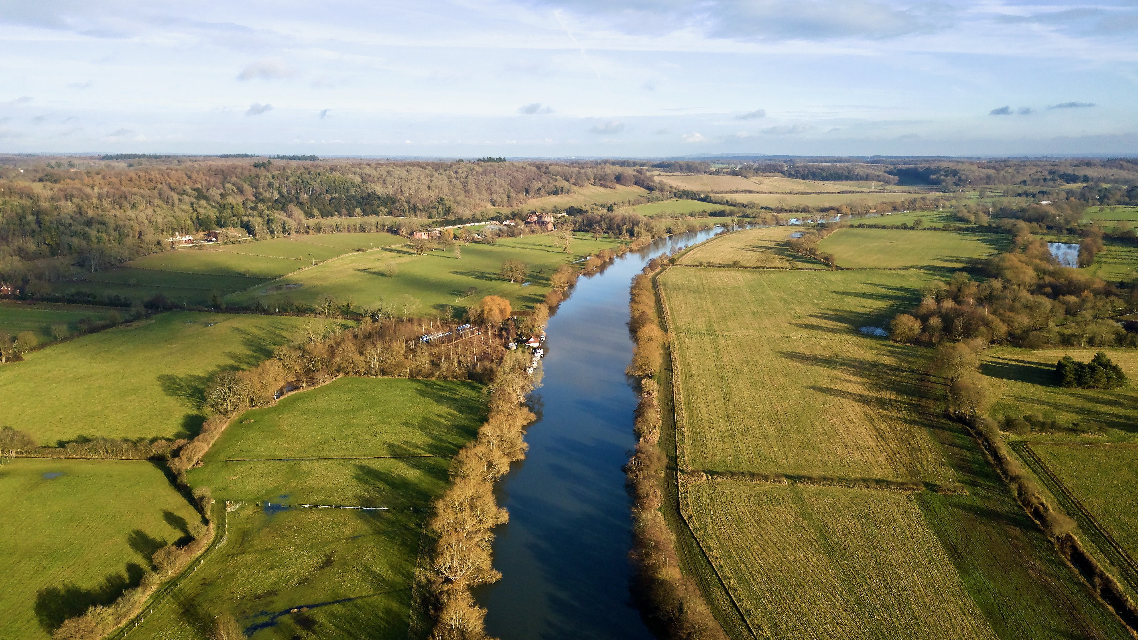 River Thames with fields