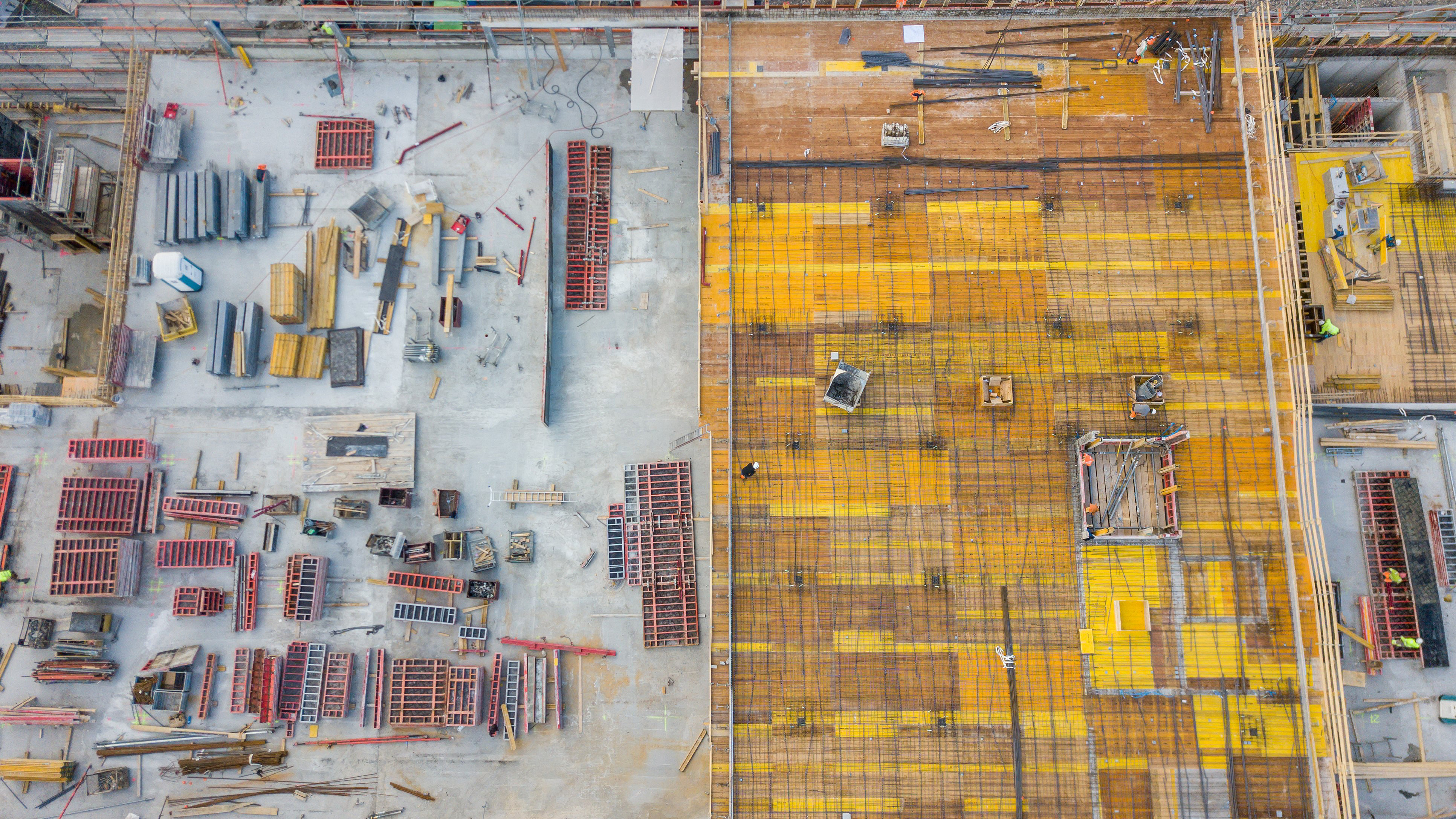 Overhead shot of building site