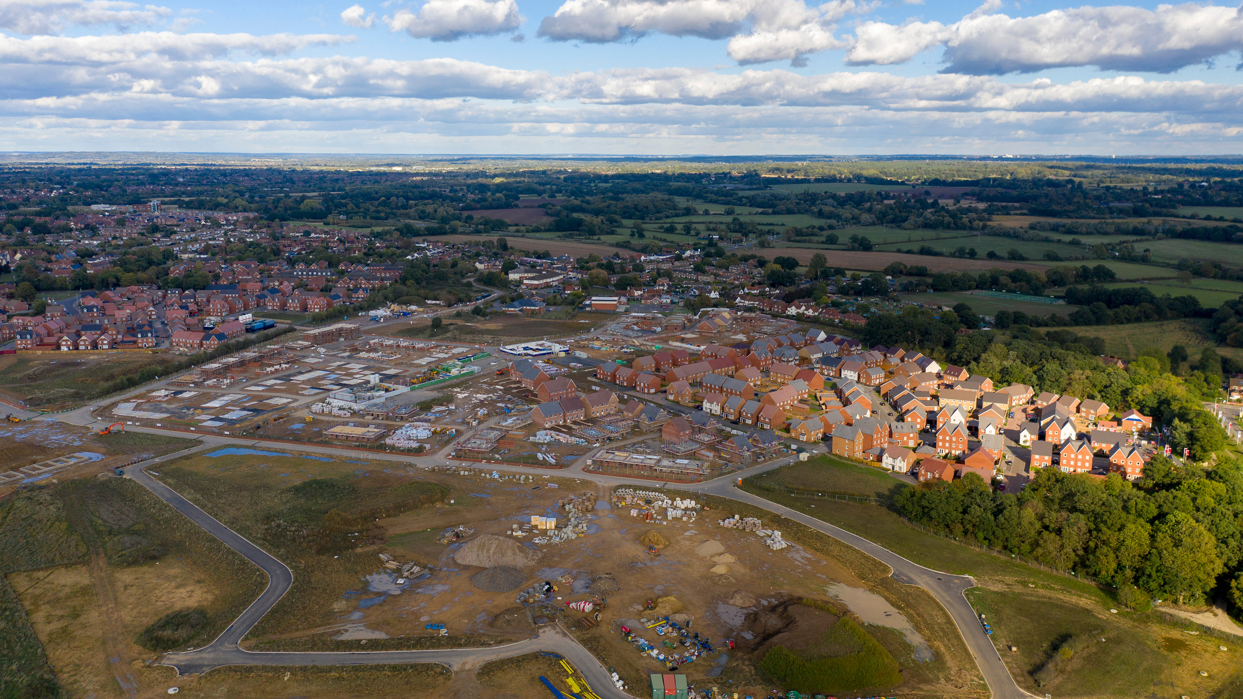 New housing construction on green belt land