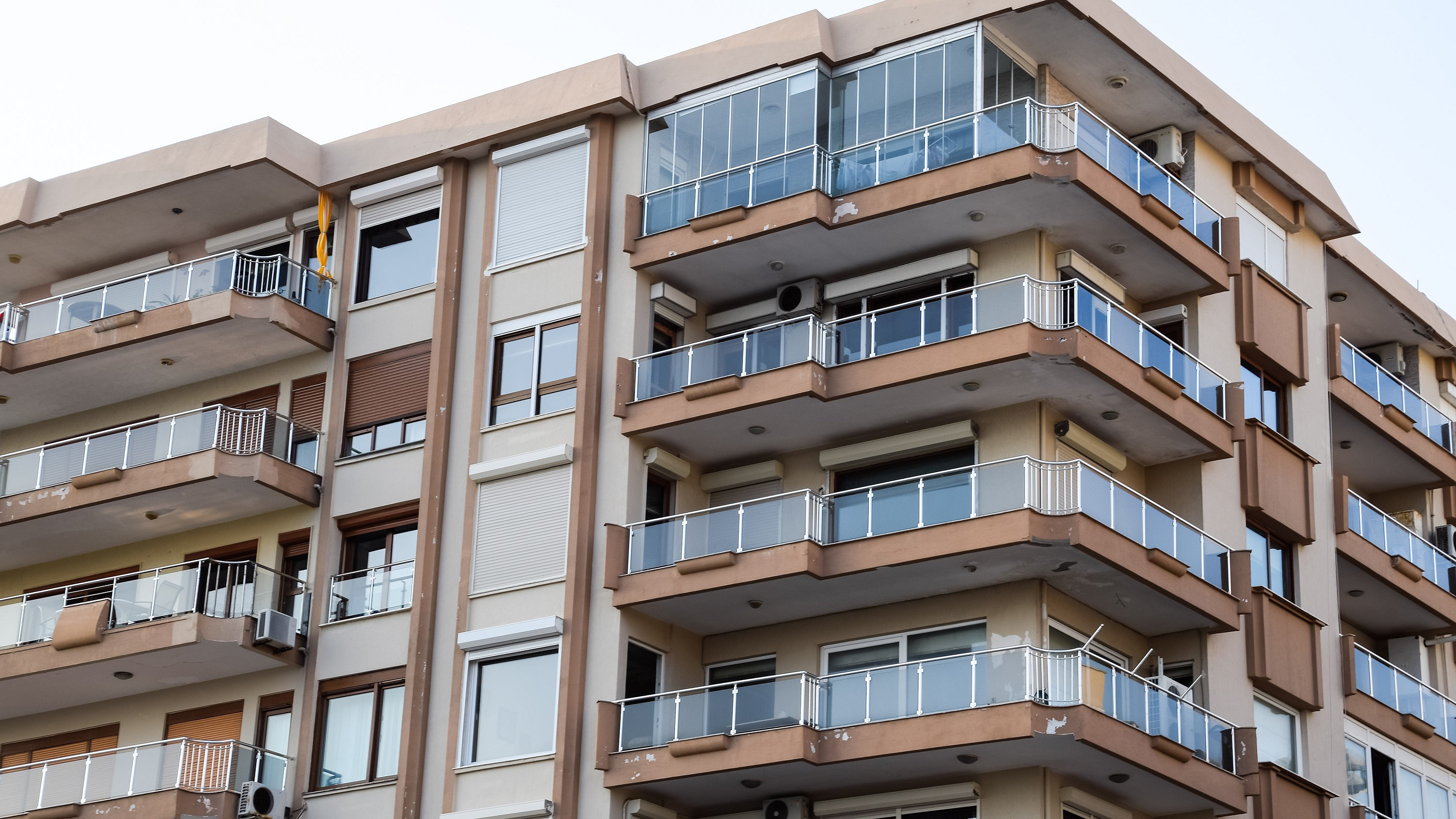 Block of flats with balconies