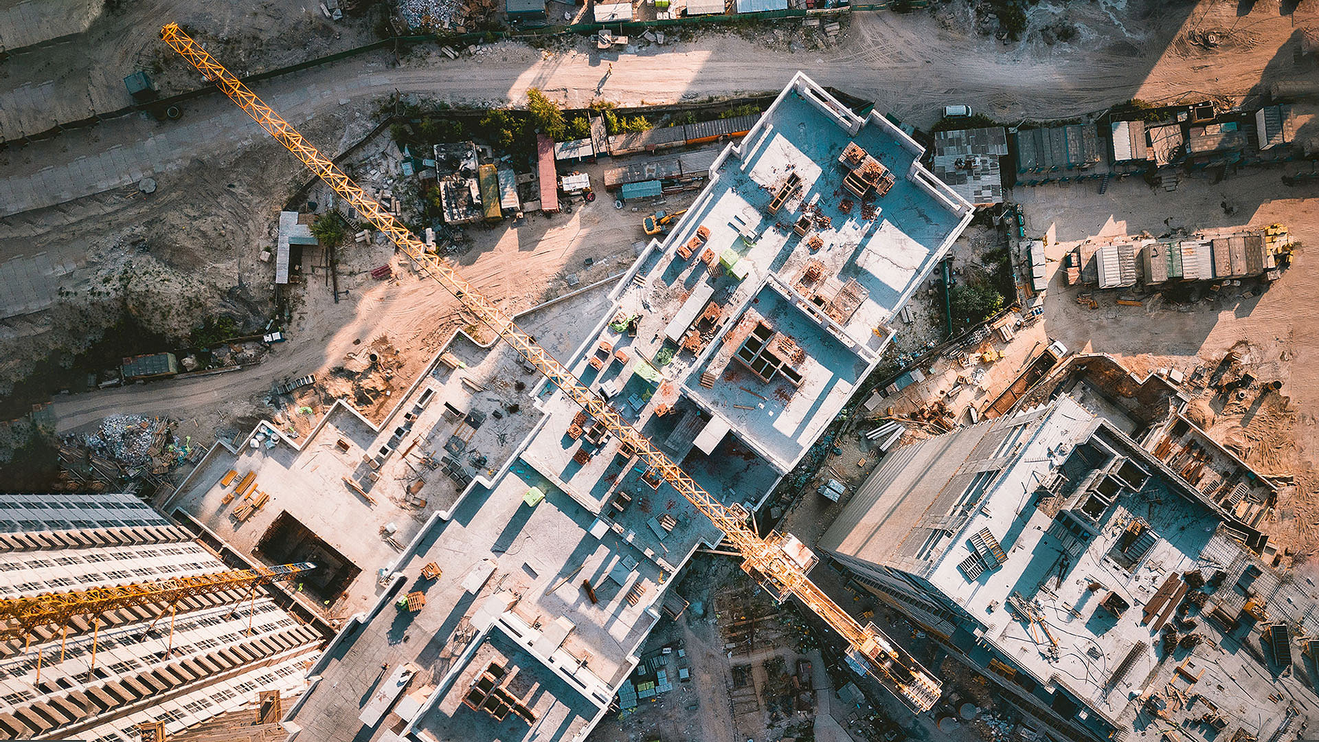 Aerial photo of a construction site