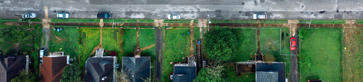 Aerial shot of houses