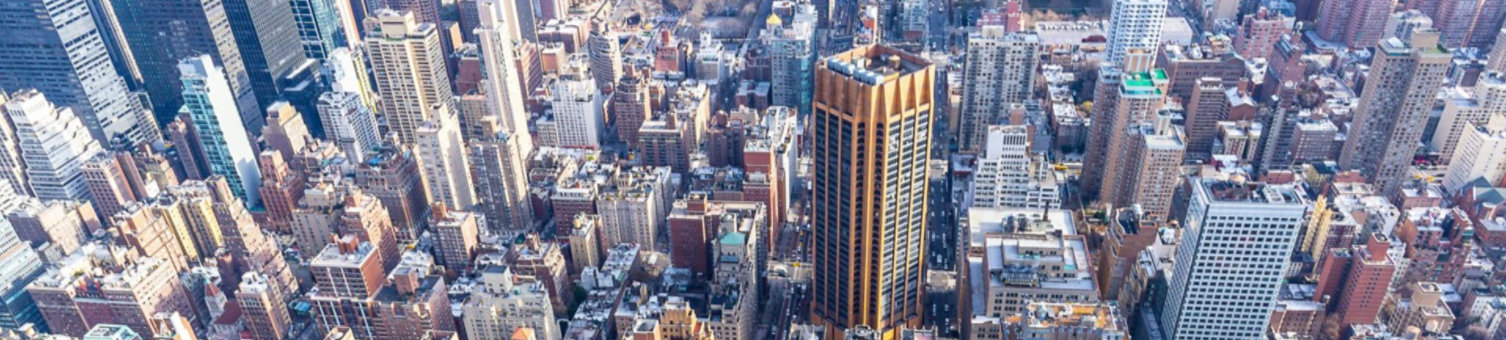 Aerial view of skyscrapers USA