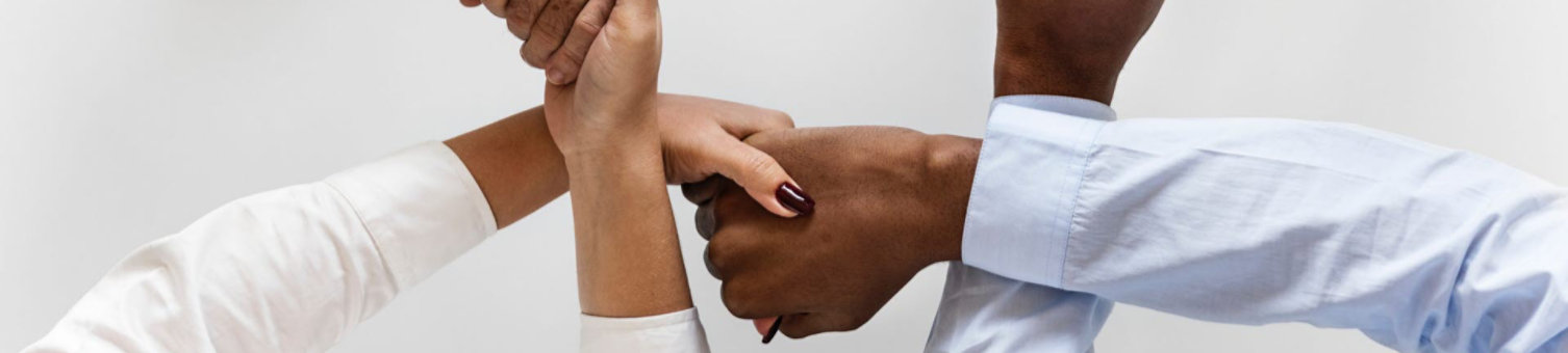 group of diverse people holding hands