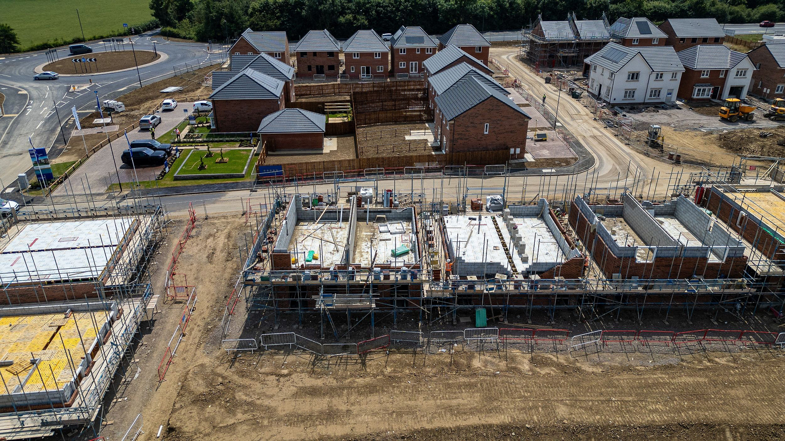 Overhead photo of residential construction site