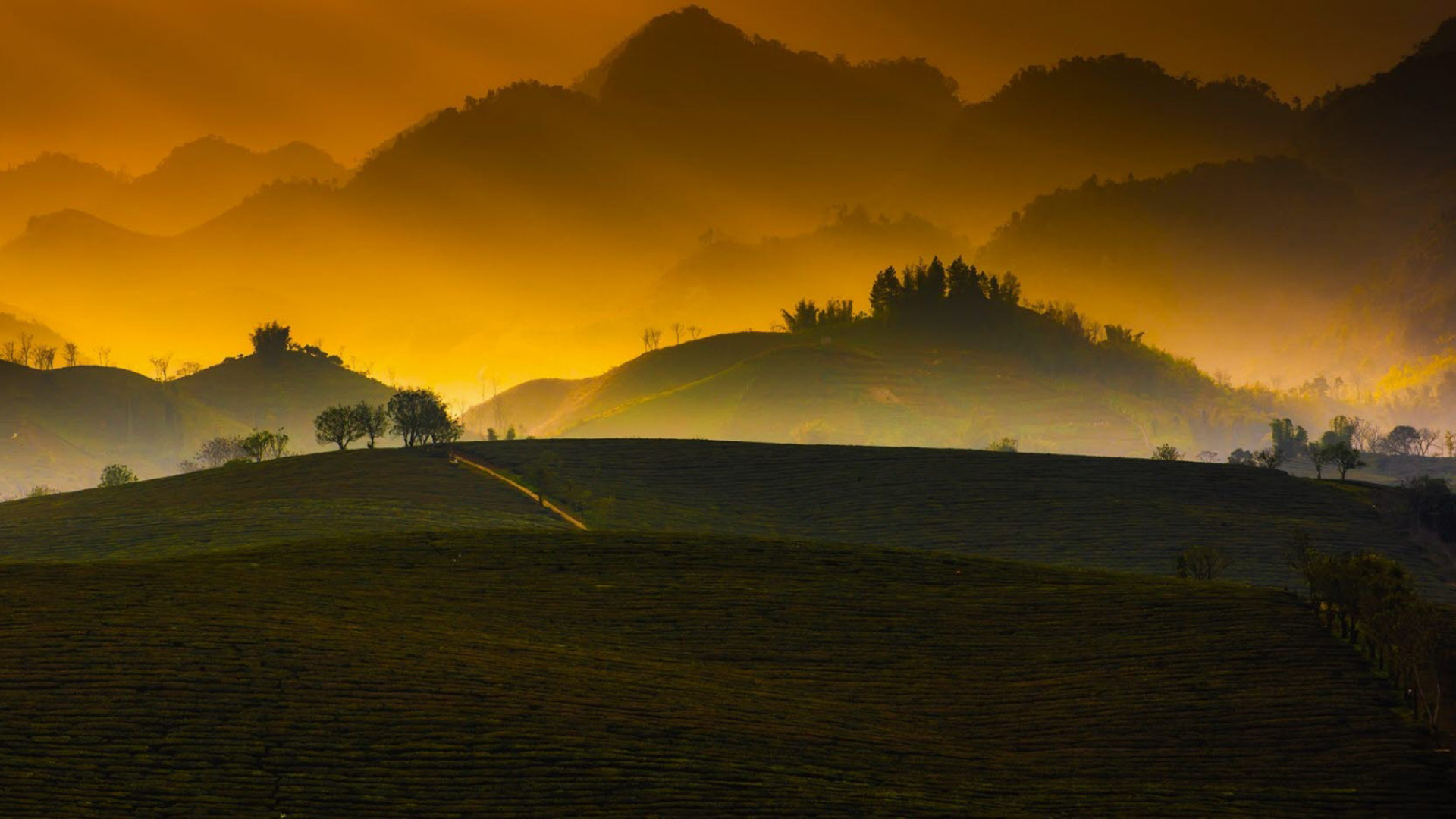 backlit clouds country