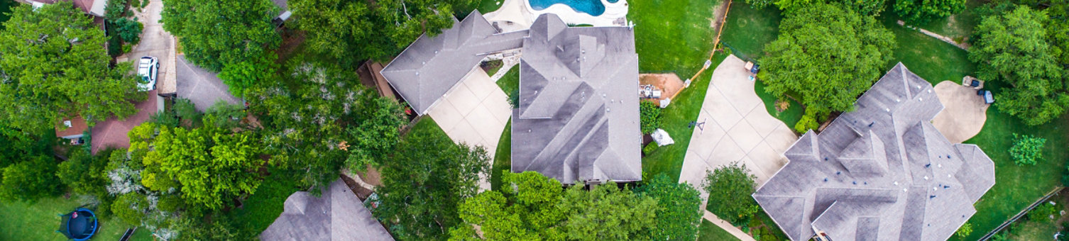 A birds eye view of suburban housing