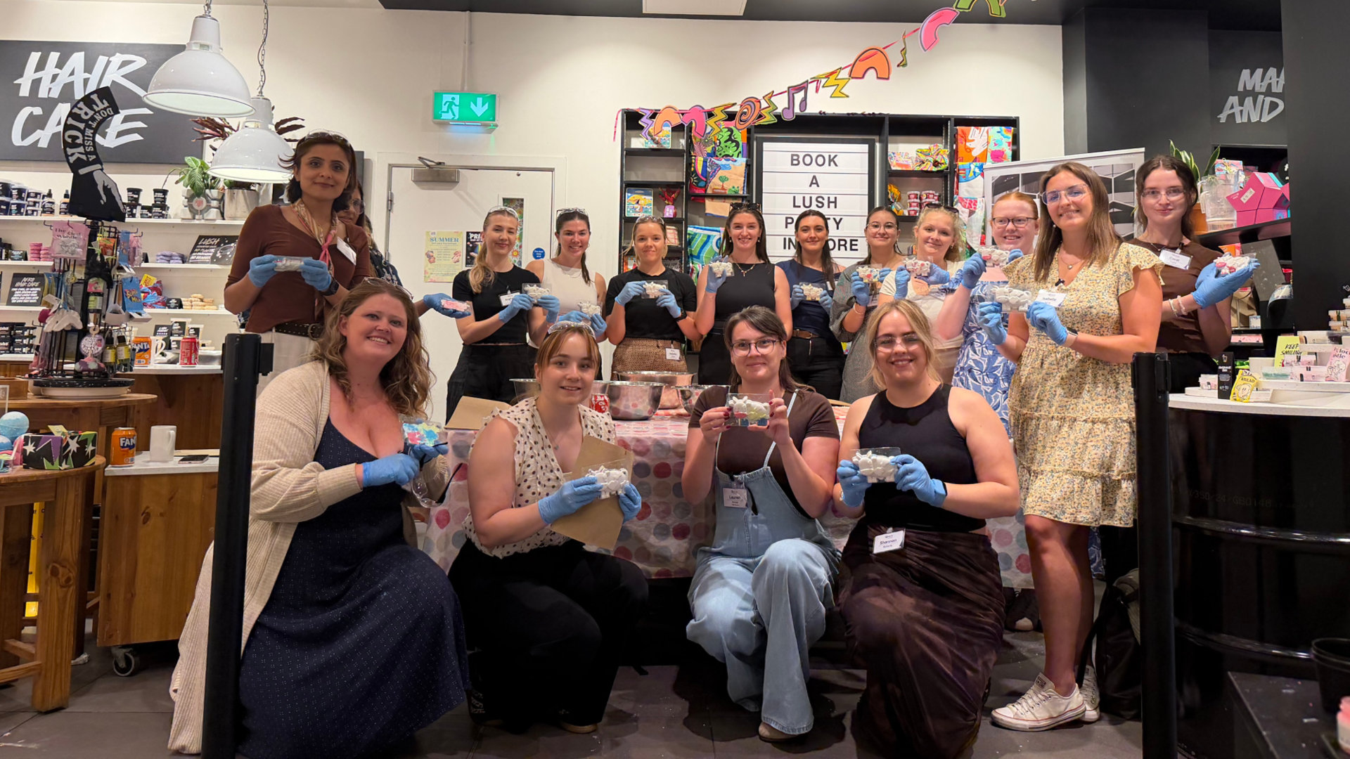Matrics members on with their Lush products