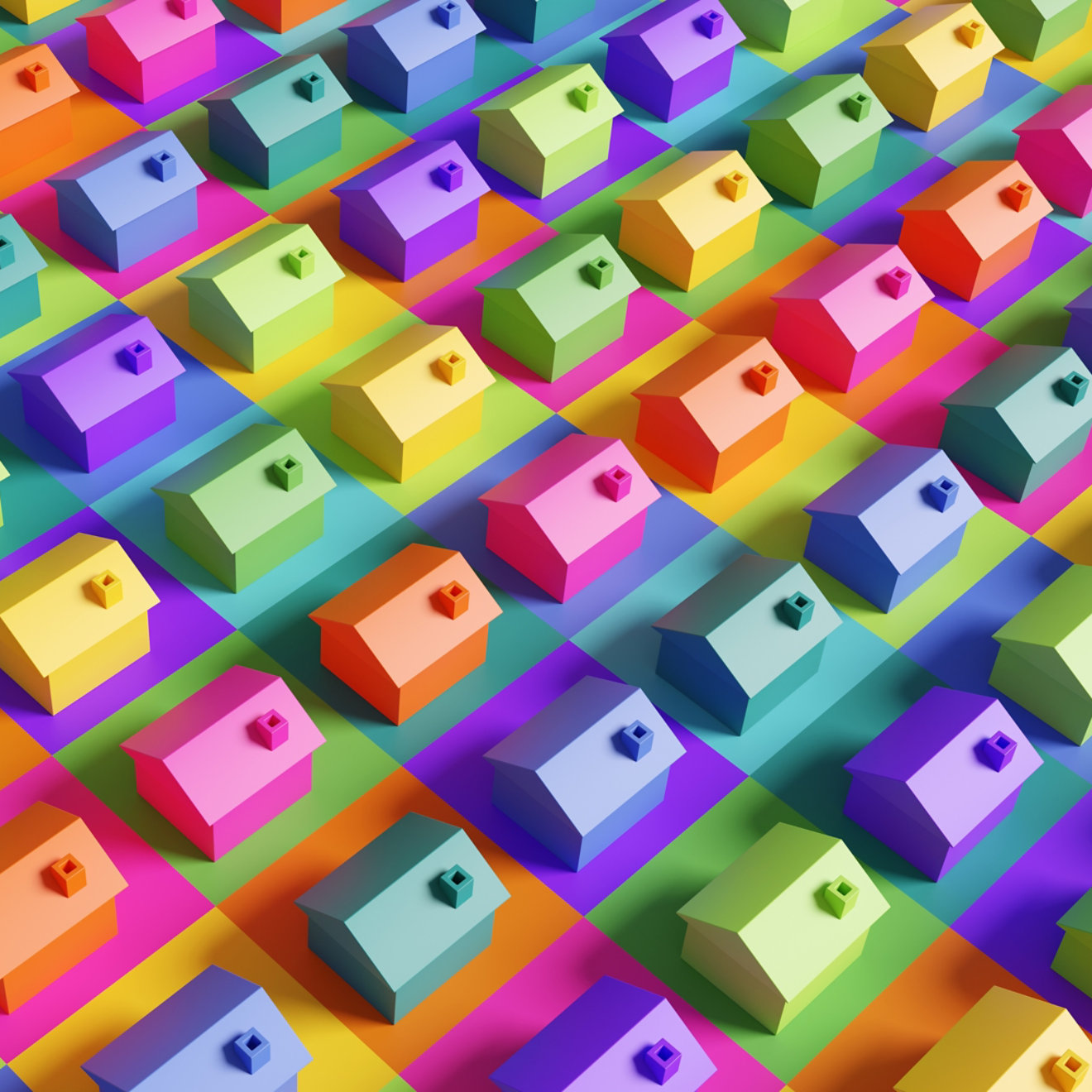 Colourful toy houses