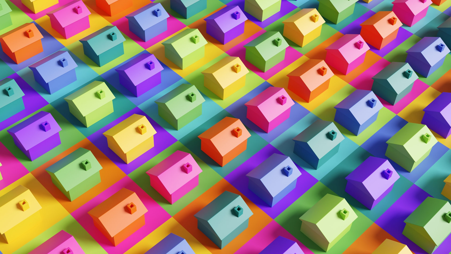 Colourful toy houses