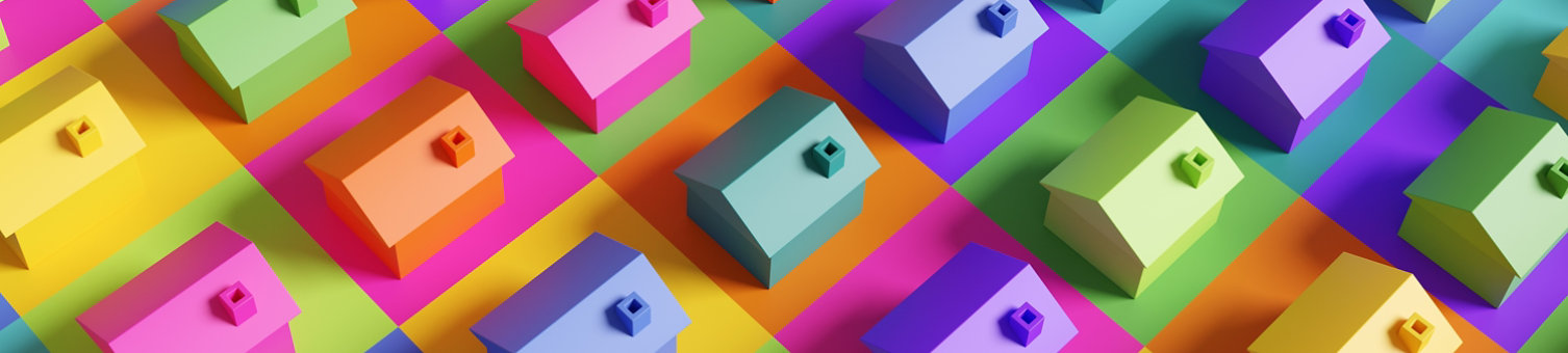 Colourful toy houses