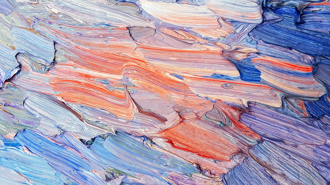 Close-up of abstract oil painting