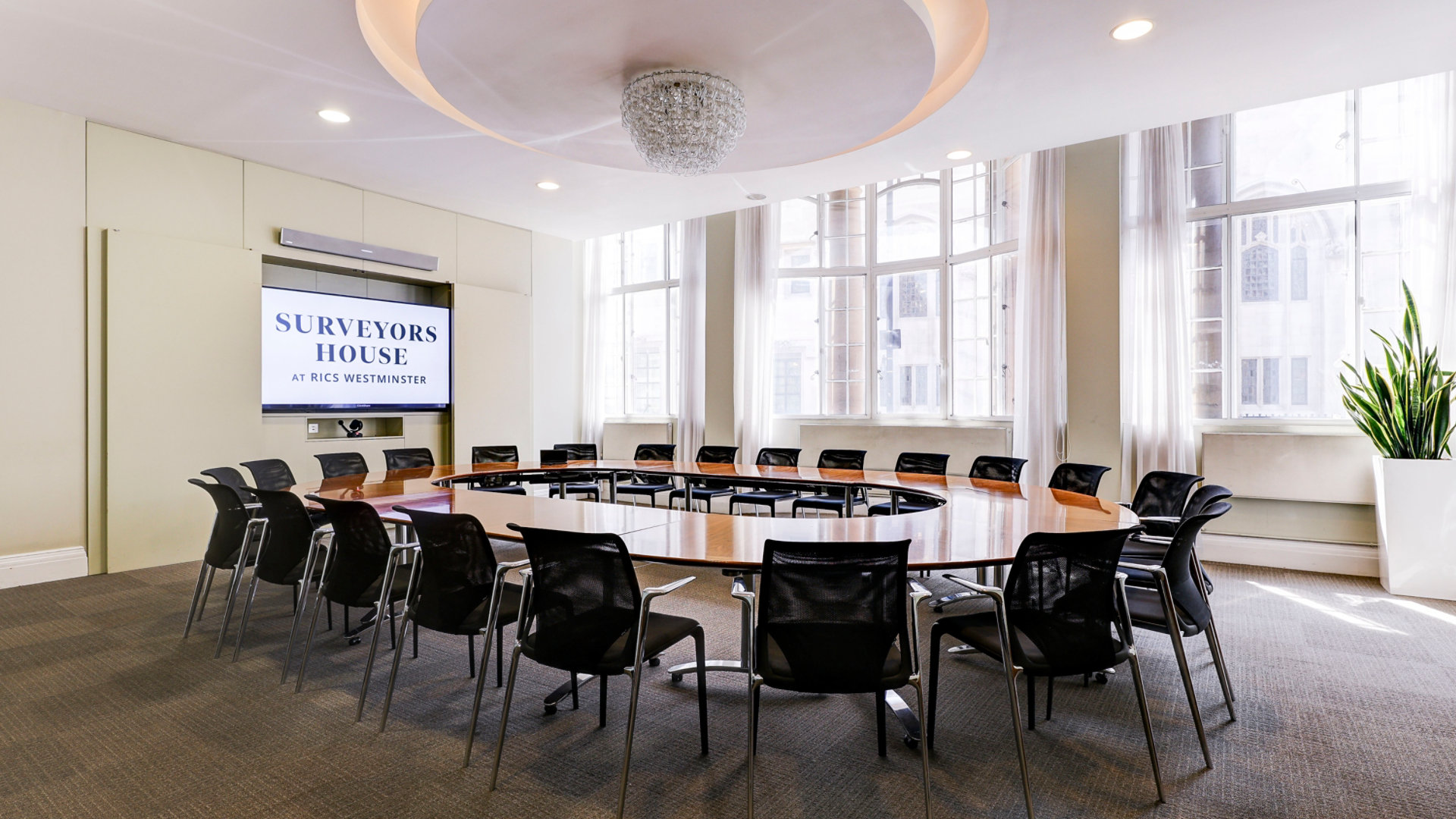 A conference space in RICS headquarters in Westminster, London