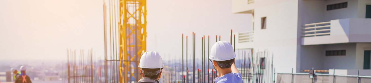 Construction workers on a building site