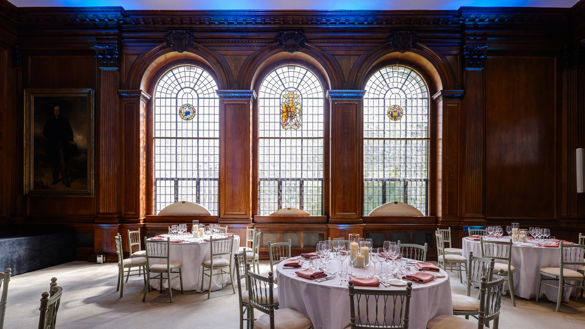 A banqueting hall set up at the RICS offices in London