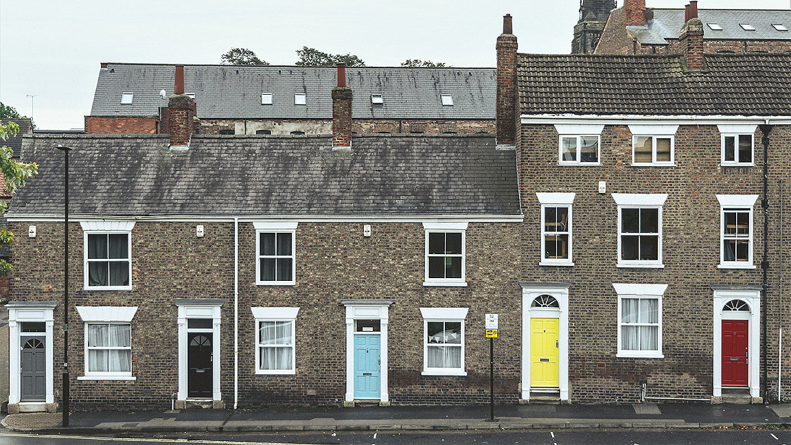 A row of houses in the United Kingdom