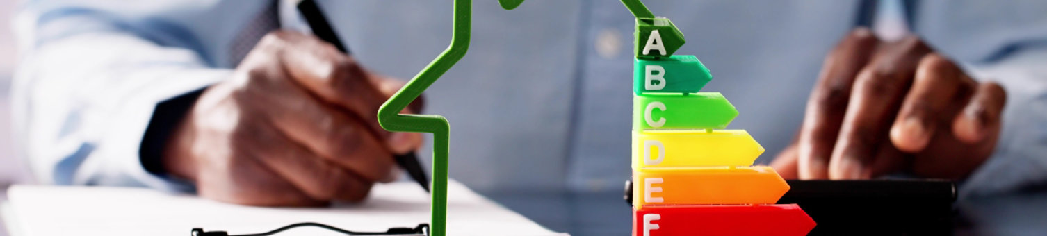 Energy efficiency 3d printed model on a table