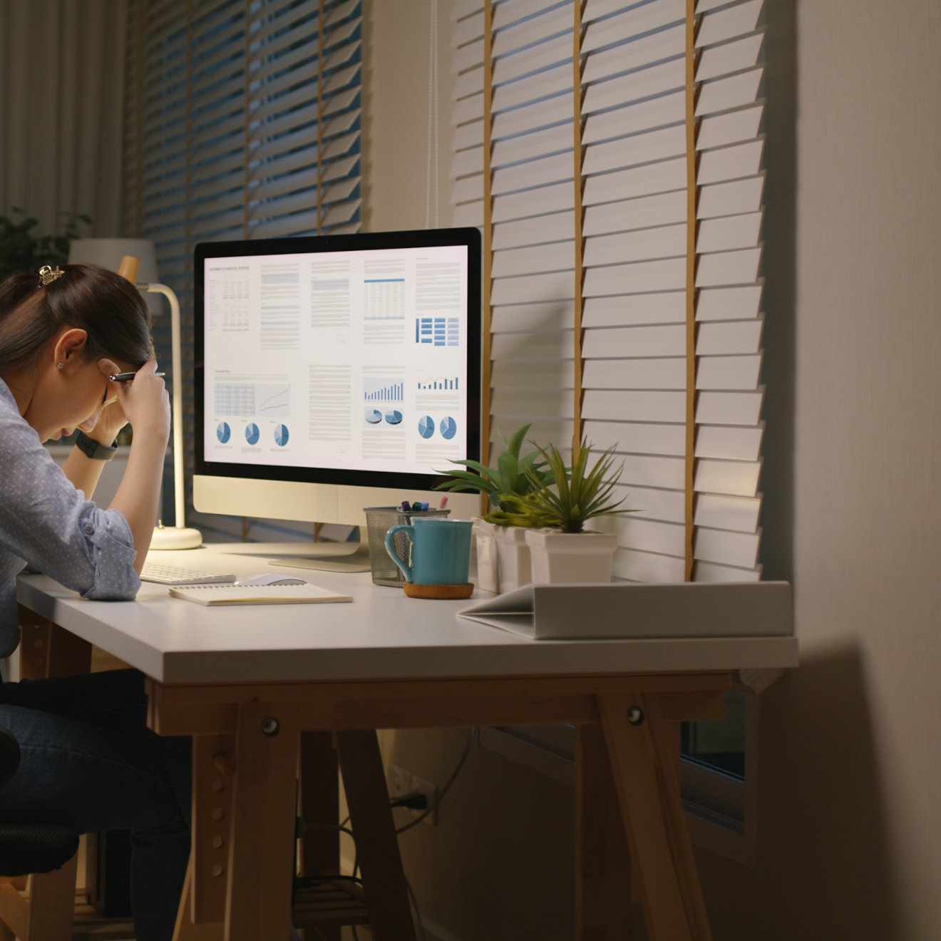 Person working at a desk