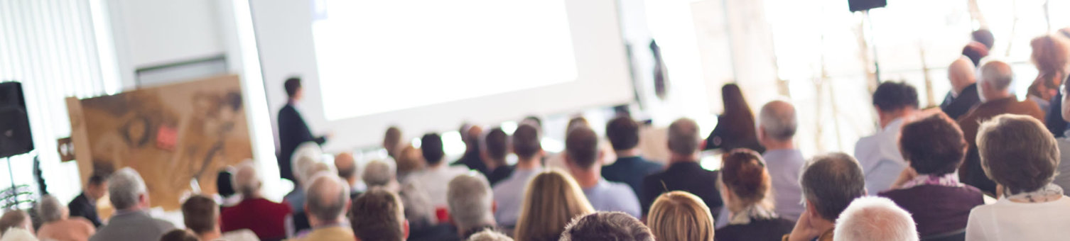 Presentation with people sitting down