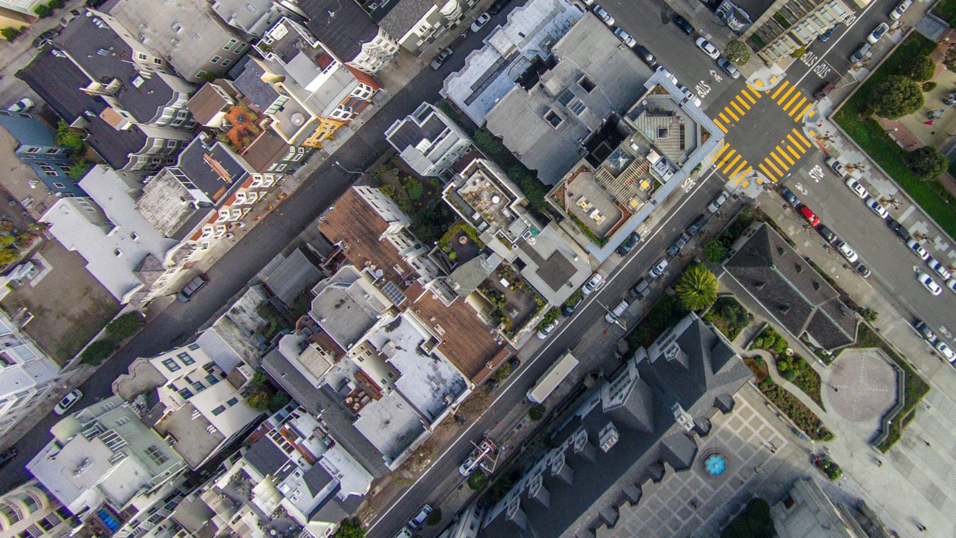 City top down view