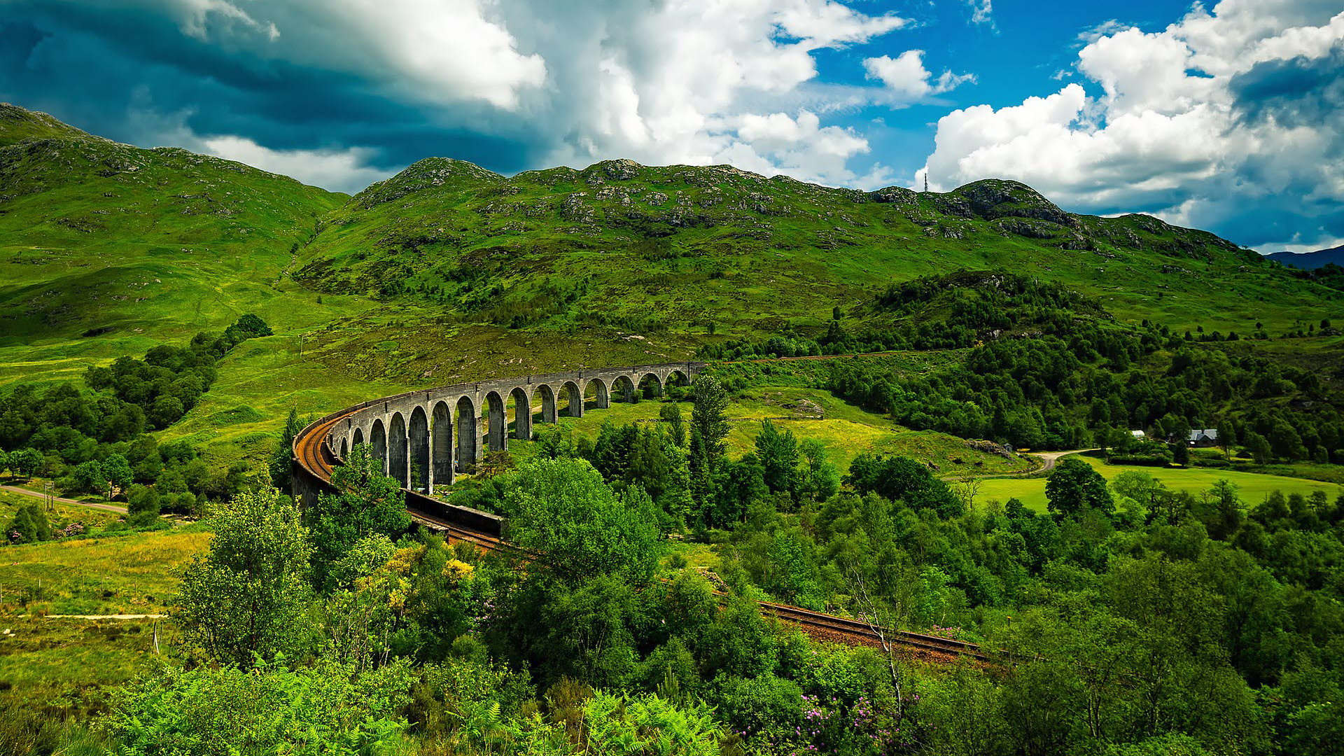 Scotland railway in the countryside