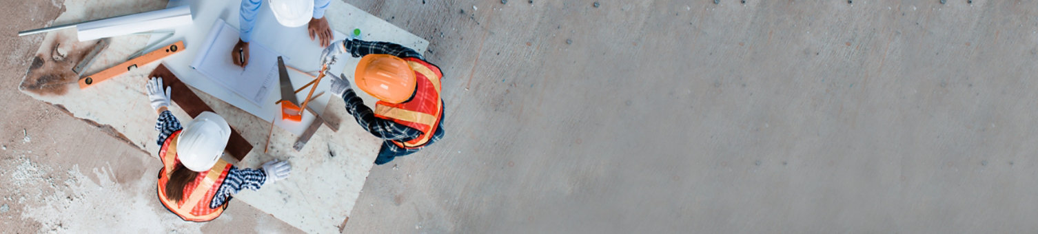 A construction worker viewed from above