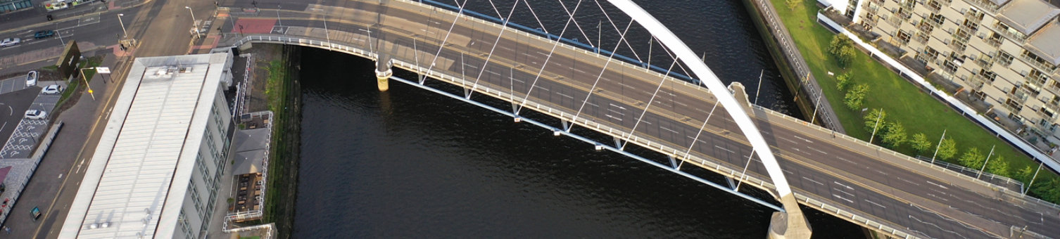 Glasgow modern architecture drone river; Shutterstock ID 1444036679; purchase_order: N/A; job: RICS Scotland Conference 2023; client: RICS_PP; other: 