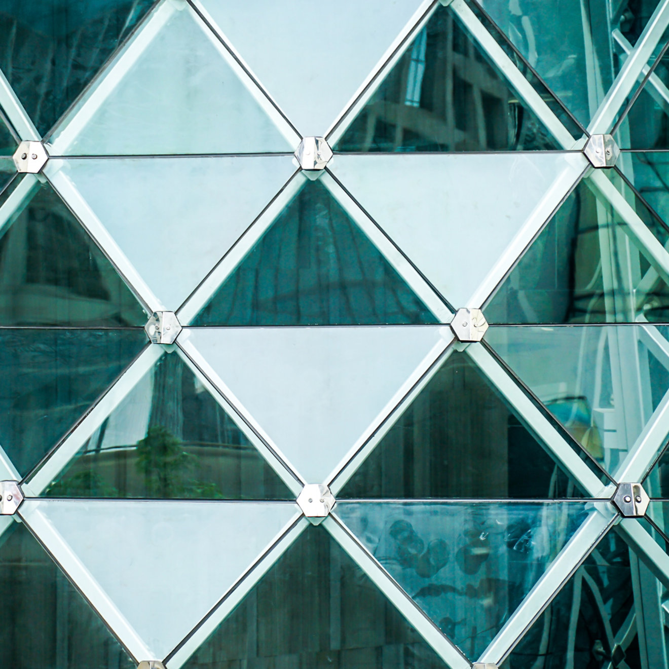 A diamond glass wall pattern