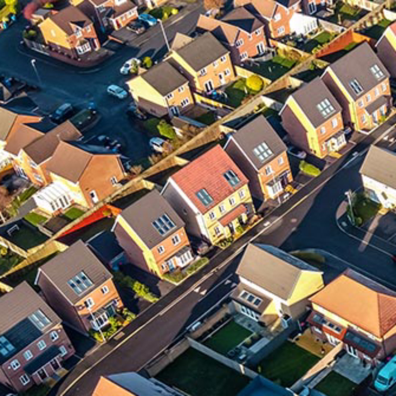 And aerial view of a residential development