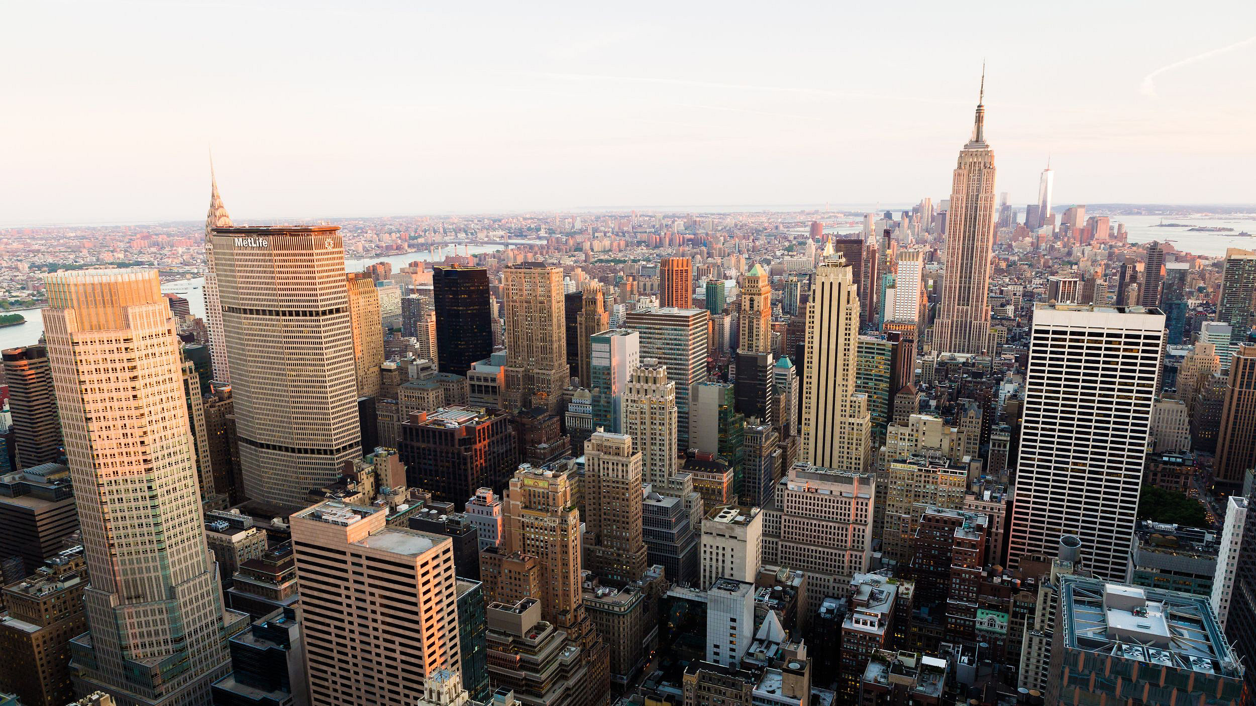 Overhead view of New York City skyline