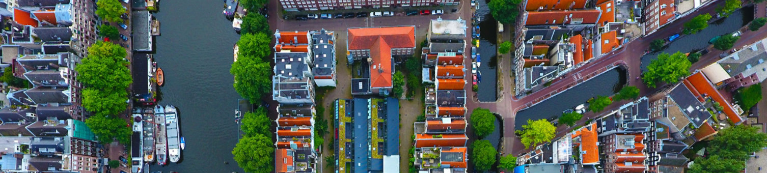 Vertical view of a residential area in Amsterdam city centre, Netherlands; Shutterstock ID 646972489; purchase_order: N/A; job: RICS Netherlands Conference Hero Image; client: RICS_PP; other: 