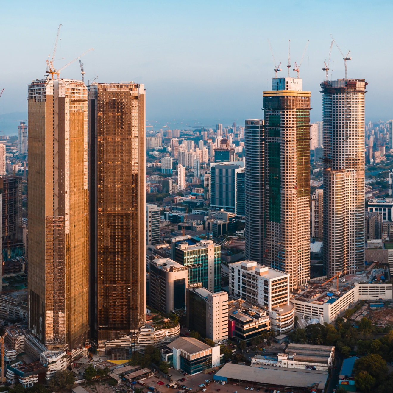 South Mumbai skyline- Real estate construction in Lower Parel, Worli