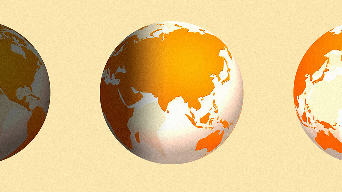 Three orange globes