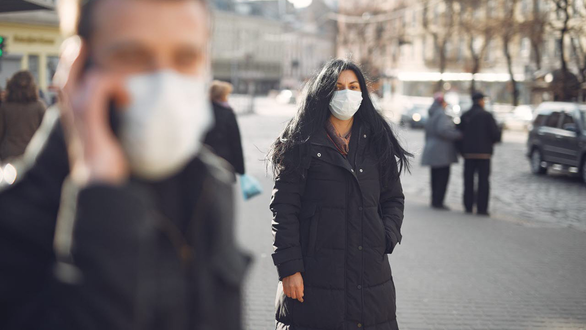 People wearing face masks for Coronavirus