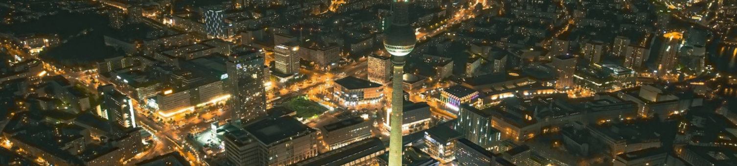 Berlin skyline at night