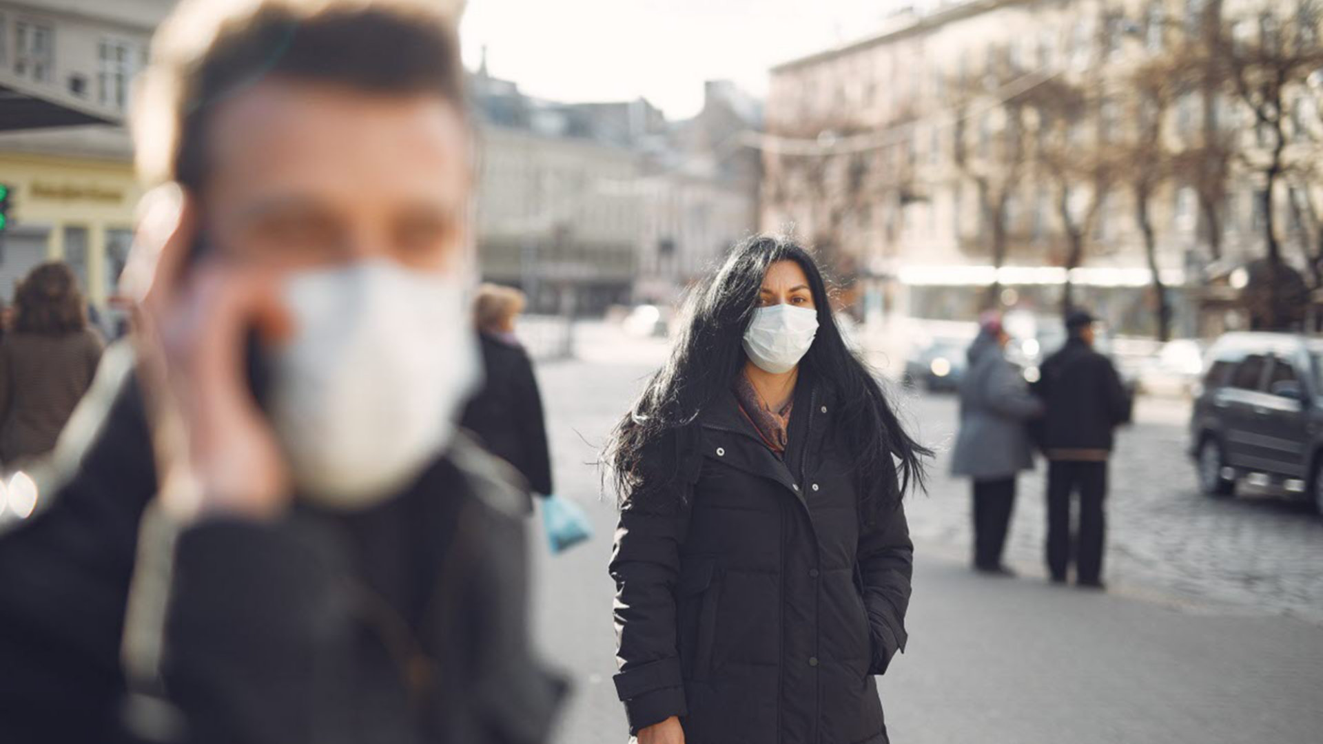 People wearing face masks for Coronavirus